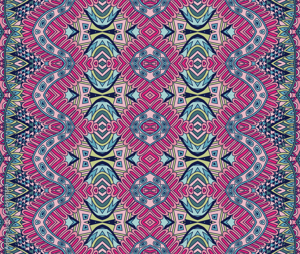 Ethnic tribal pattern vector seamless fabric print. Ethnic tribal pattern vector seamless fabric print.