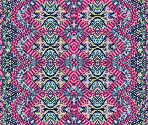 Ethnic tribal pattern vector seamless fabric print.