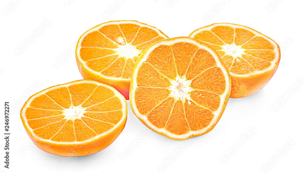 Orange fruit. Orang slice isolate on white. With clipping path. Orange fruit. Orang slice isolate on white. With clipping path.