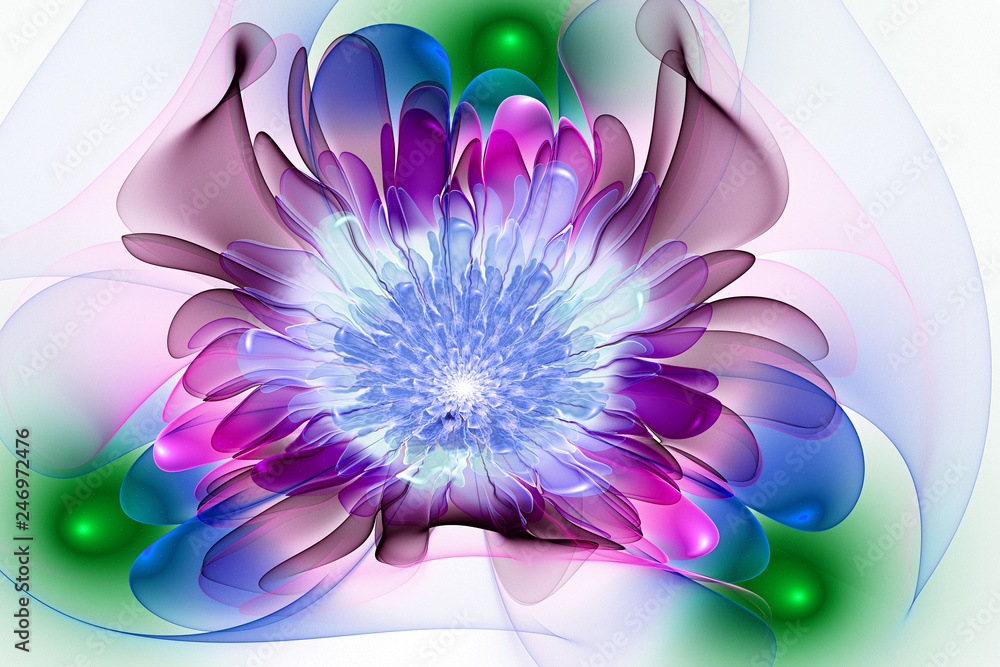 Obraz premium Bright flower.Abstract painting multicolor texture.Motion holiday background.Modern multicolor futuristic dynamic pattern.Fractal 3d artwork creative graphic design..