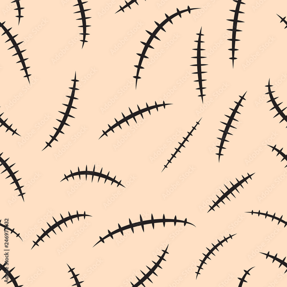 Obraz premium Scar seamless pattern. Scratch vector skin wound background
