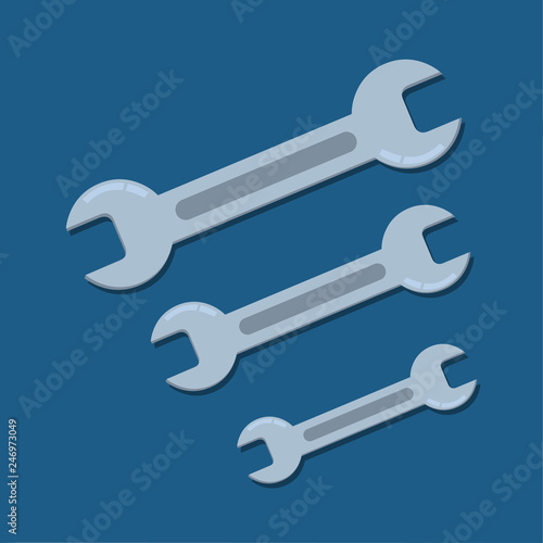 Open end wrench vector illustration