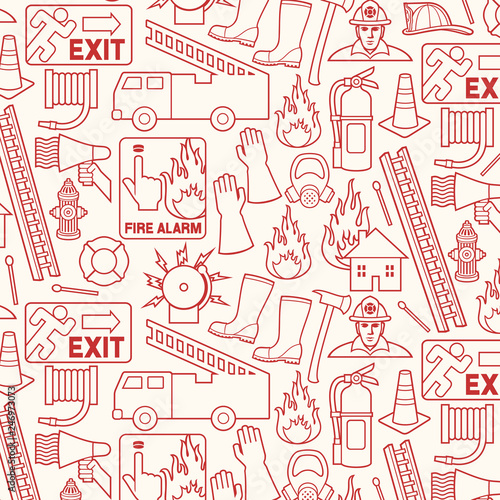 Background pattern with firefighters icons