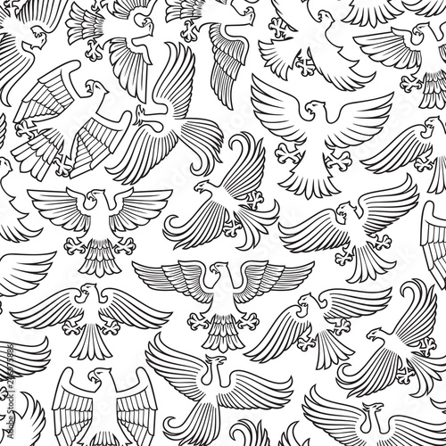 Background pattern with heraldic eagles