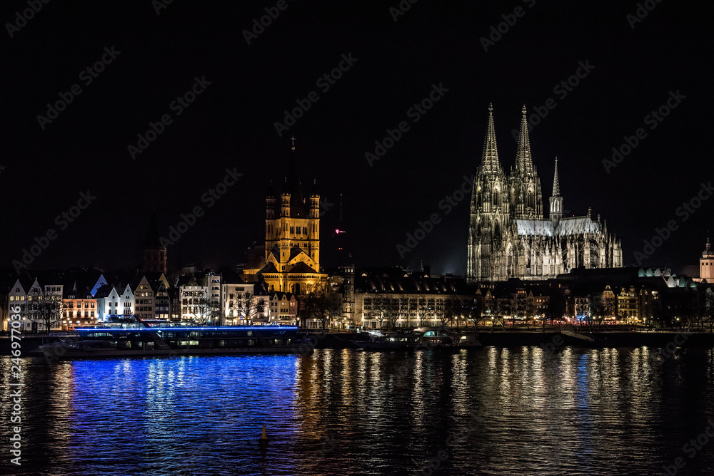 Night-time Cologne Skyline