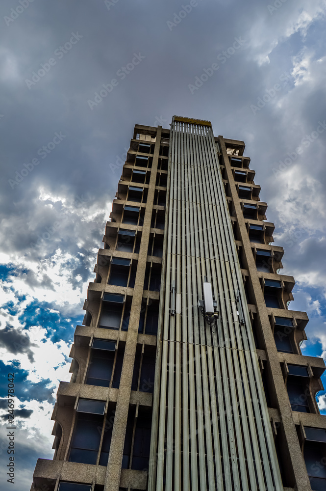 Construction happening in a high building in Johannesburg town Gauteng South Africa Construction happening in a high building in Johannesburg town Gauteng South Africa