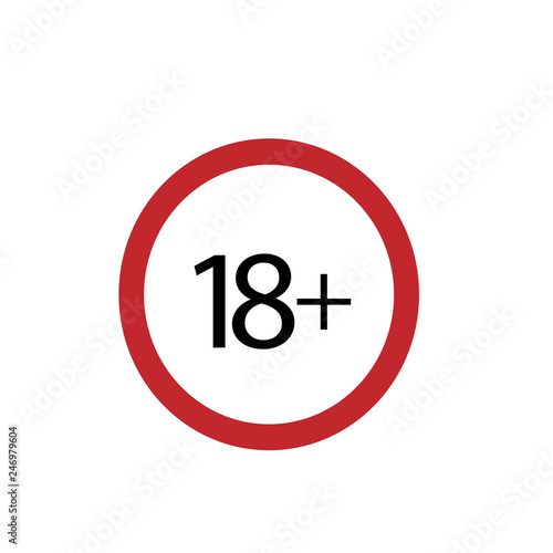 Free Download Illustration of forbidden minor icon. Vector silhouette on white background. Sign 18+. - GFXLoad