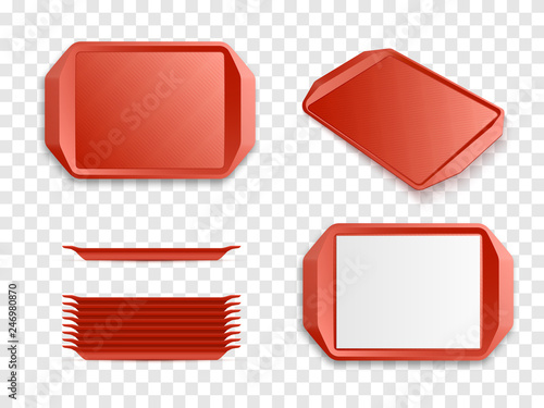 Tray Salver set isolated. Vector