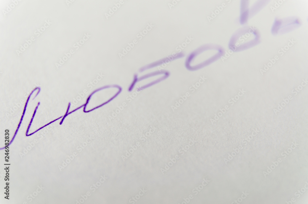 Valentine's day love words on white paper. Valentine's day love words on white paper.