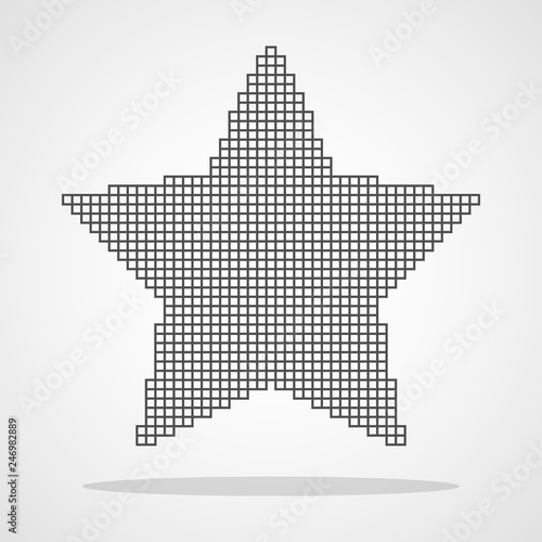 Pixel art design of a Star icon. Vector illustration.