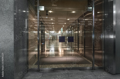 Modern office building hall lobby
