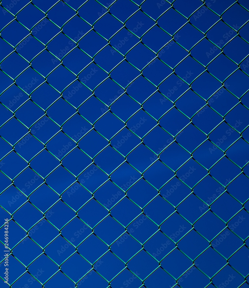 Fototapeta premium Full Frame Shot Of Chainlink Fence Against Clear Sky