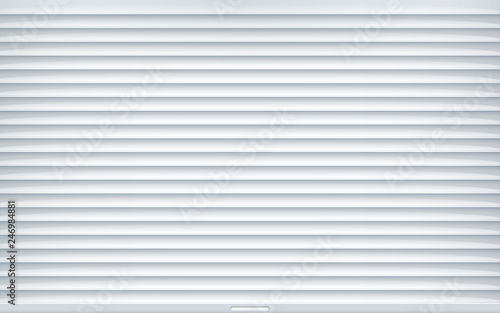 Rolling shutter metal gate vector door. Entrance roller warehouse door background