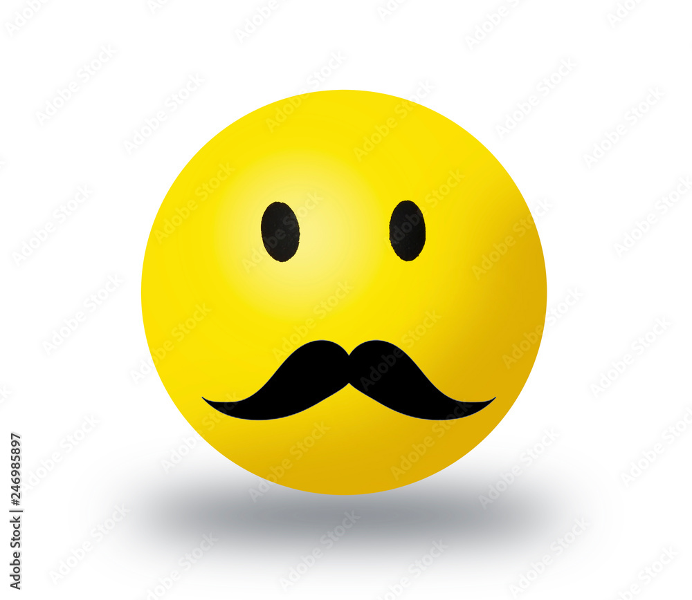 Emoji mustache face isolated on white background. Emoji mustache face icon for web site, app. Emoji mustache face isolated on white background. Emoji mustache face icon for web site, app.