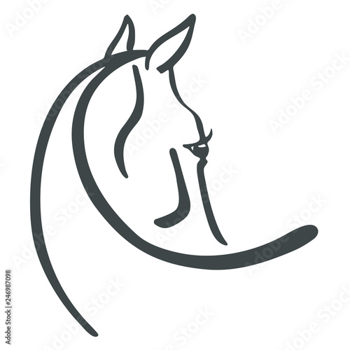 Logo of the head horse, vector illustration
