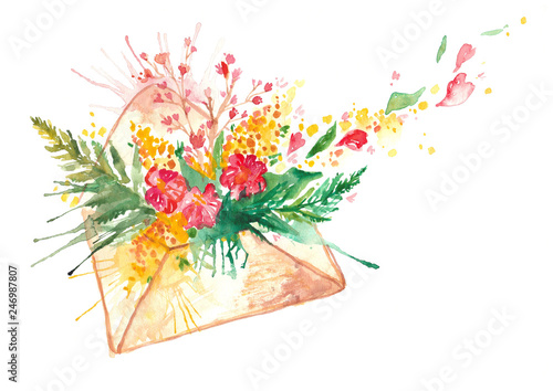 envelope with wonderful flowers