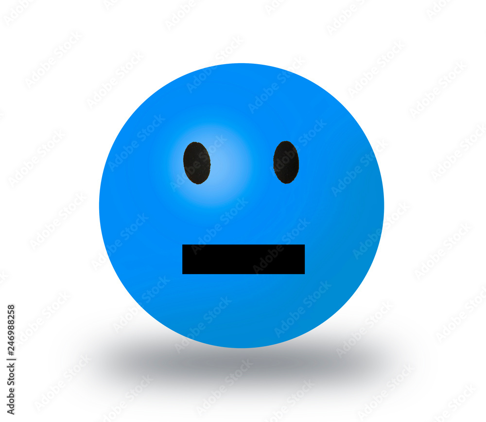 Ball with face on white background Ball with face on white background