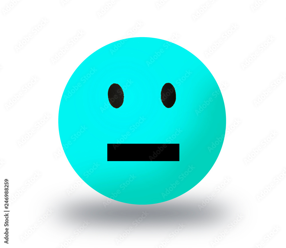 Fototapeta premium Ball with face on white background