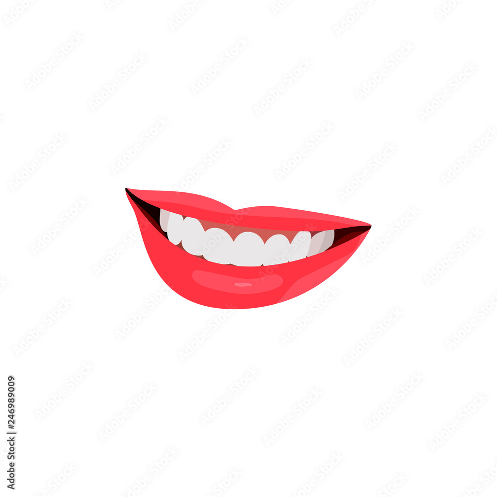 Red lips icon isolation on white background. Vector ilustration Red lips icon isolation on white background. Vector ilustration