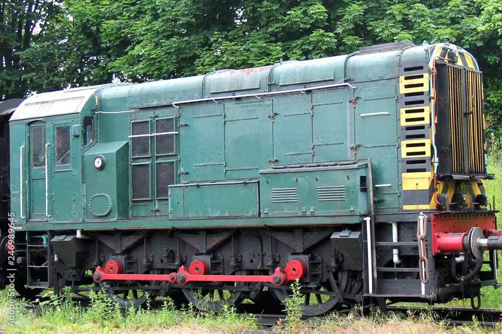 Fototapeta premium An Old Vintage Diesel Shunting Railway Train Engine.