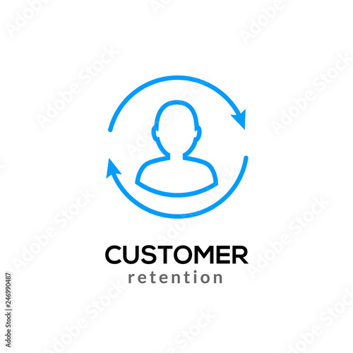 Customer retention vector icon. Client return business marketing. User consumer care