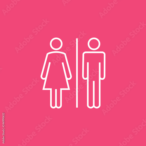 WC sign restroom icon. Toilet bathroom male and female symbol. Wc isolated line pictogram