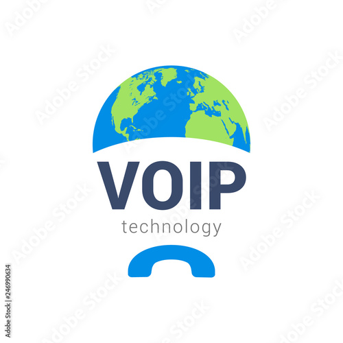 Voip vector icon. Internet call concept connection. Voice over network, voip sign