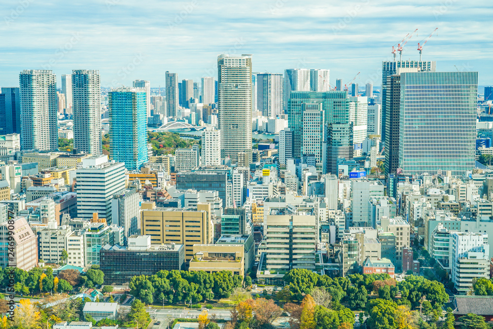 Fototapeta premium 東京タワー展望台から見える東京の街並み