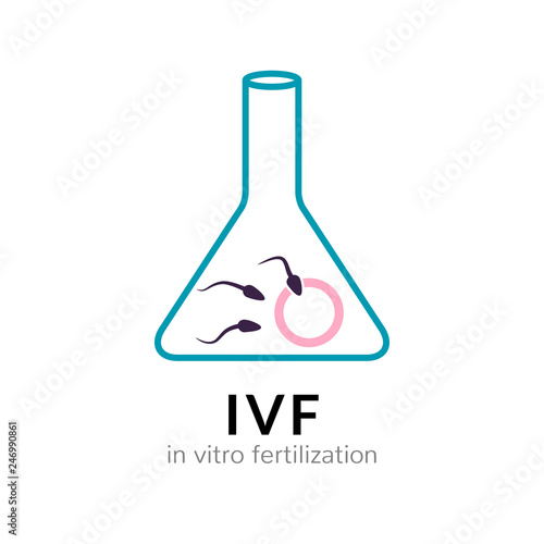 In vitro fertilisation icon. Biological insemination isolated medical infertility health vitro pregnancy