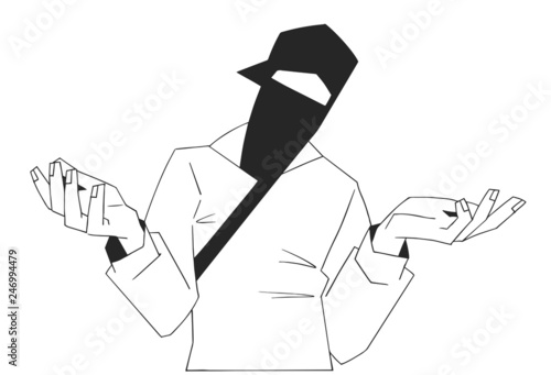 Illustration of young gang member T shirt print design