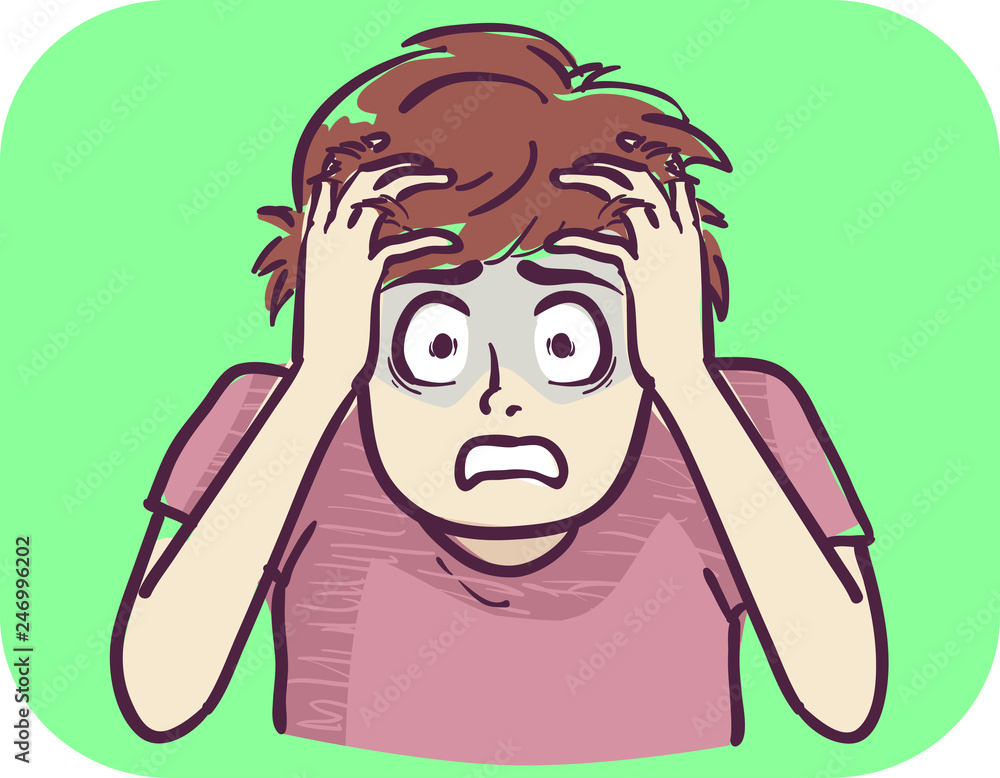 Teen Boy Symptom Panic Attack Illustration Teen Boy Symptom Panic Attack Illustration