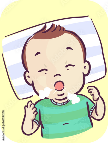 Baby Coughing Illustration