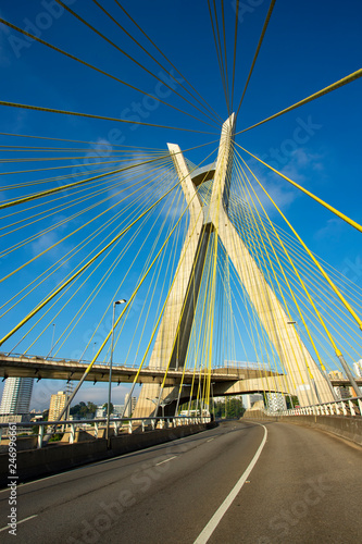 Cable stayed bridge in the world. Sao Paulo Brazil, South America.