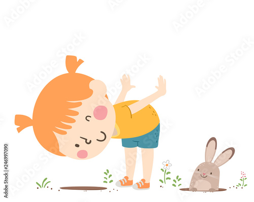 Kid Girl Spring Bunny Hole ...