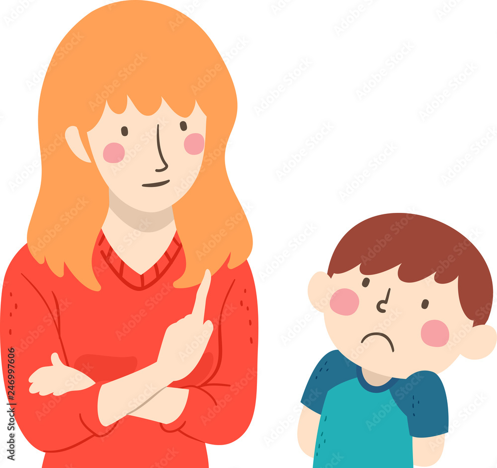 Kid Boy Teacher Behave Bad Illustration Kid Boy Teacher Behave Bad Illustration