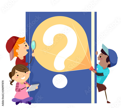 Stickman Kids Mystery Book Illustration