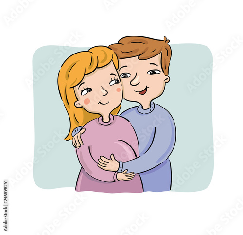 Young couple waiting for the newborn.