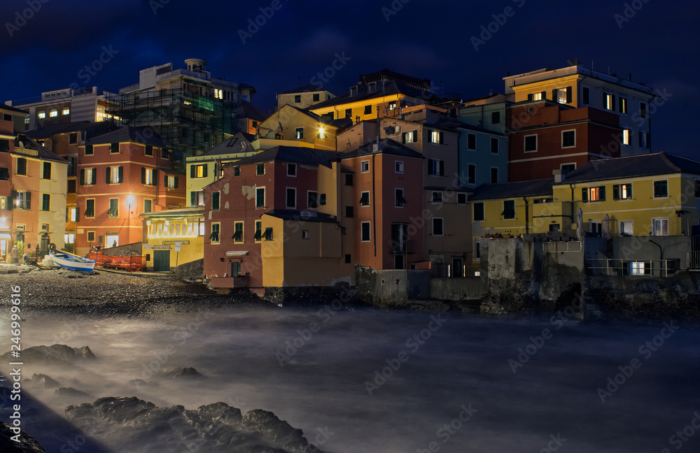 old town shore at night
