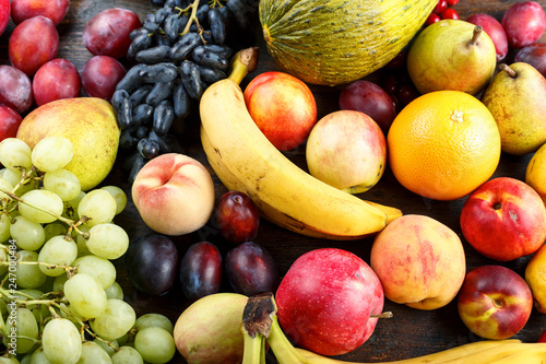 many ripe fruits as background