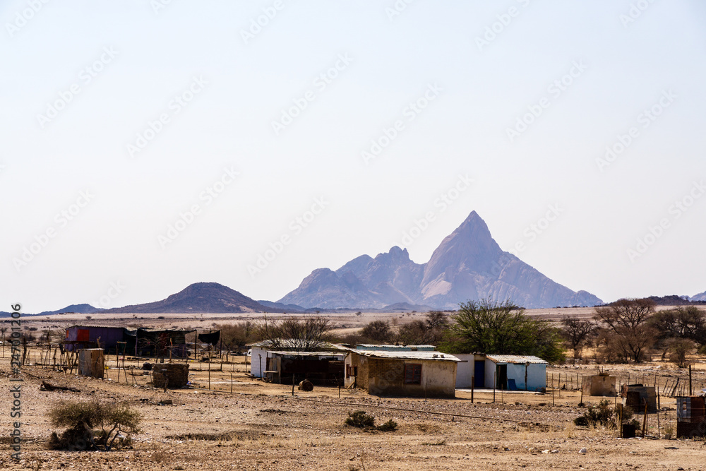Spitzkoppe area, Namibia- August desert slum hut poor