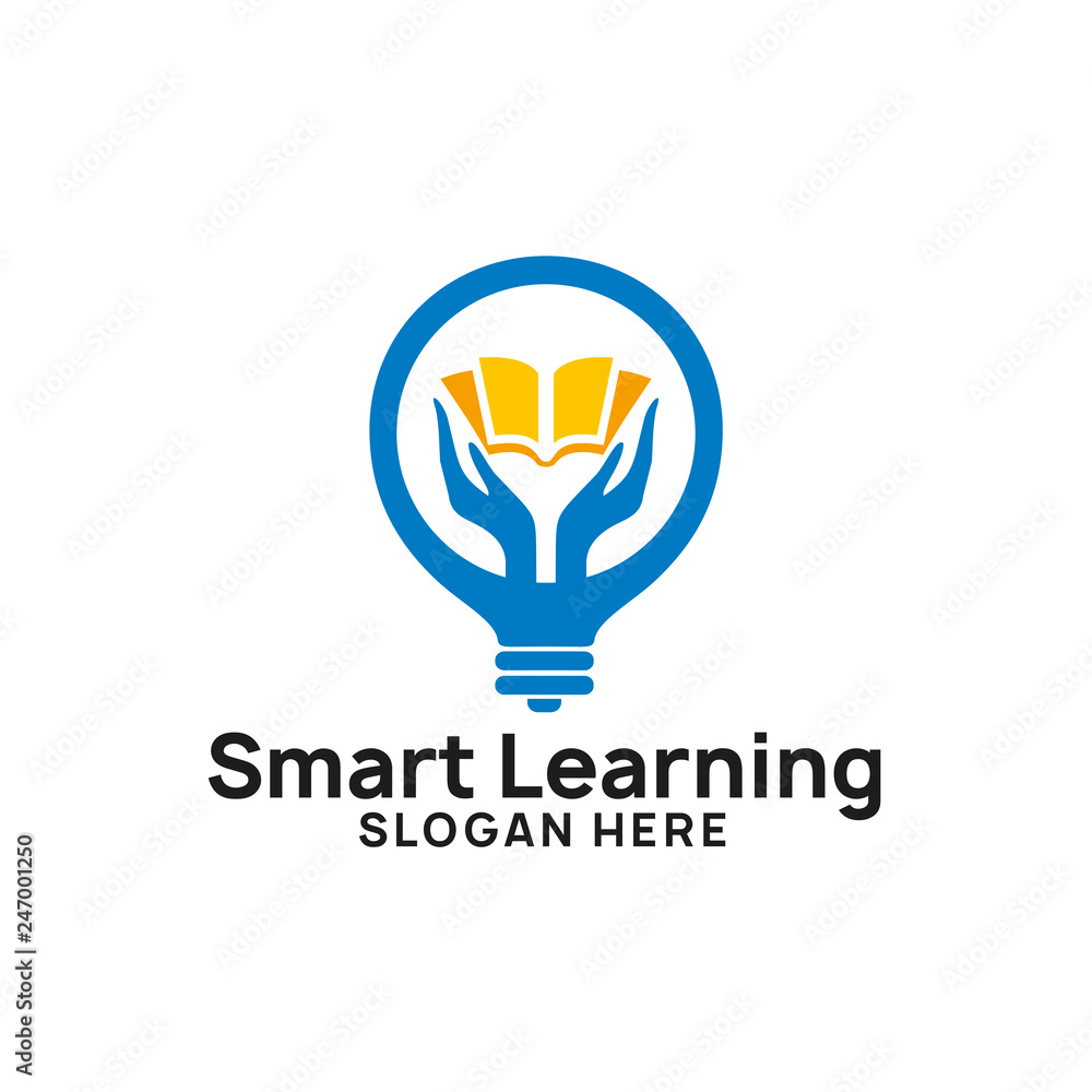 smart learning logo design template. bulb icon symbol design smart learning logo design template. bulb icon symbol design