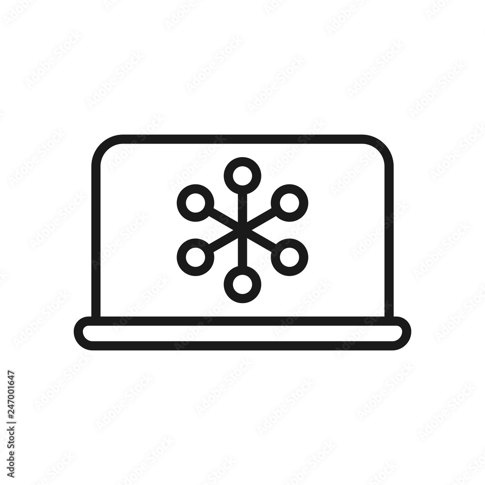 global network on laptop. minimal thin line web icon. simple vector illustration outline. concept for infographic, website or app. global network on laptop. minimal thin line web icon. simple vector illustration outline. concept for infographic, website or app.