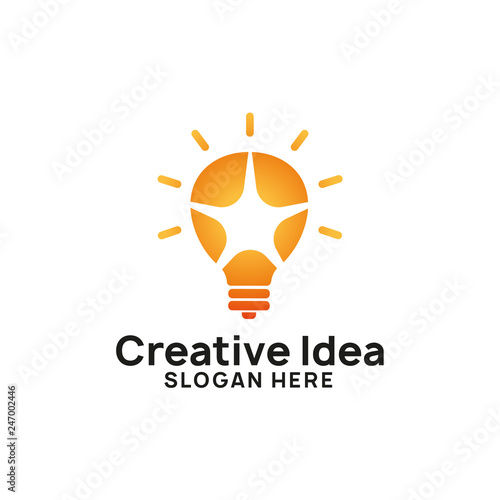 creative idea logo design template. bulb star icon symbol design