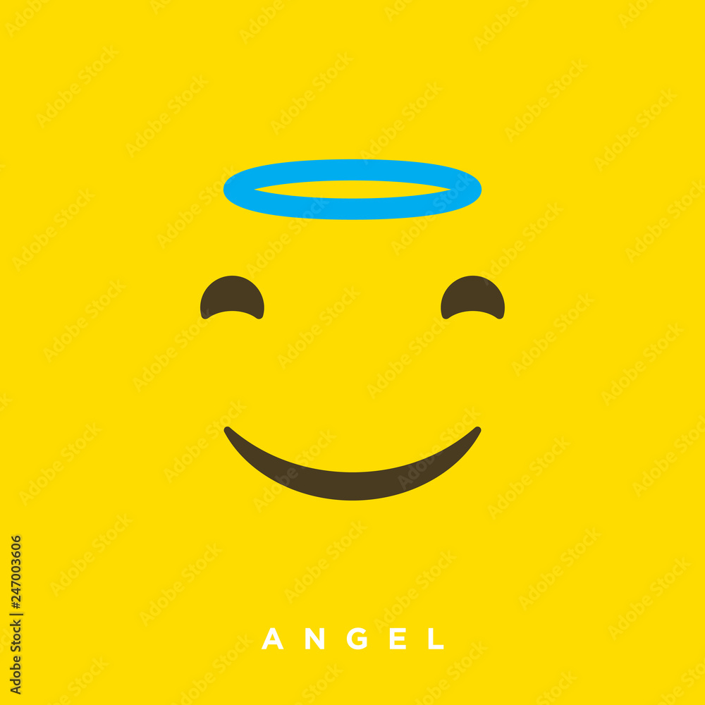 High quality vector cartoon with angel emoticons with Flat Design Style, social media reactions - Vector EPS10 High quality vector cartoon with angel emoticons with Flat Design Style, social media reactions - Vector EPS10