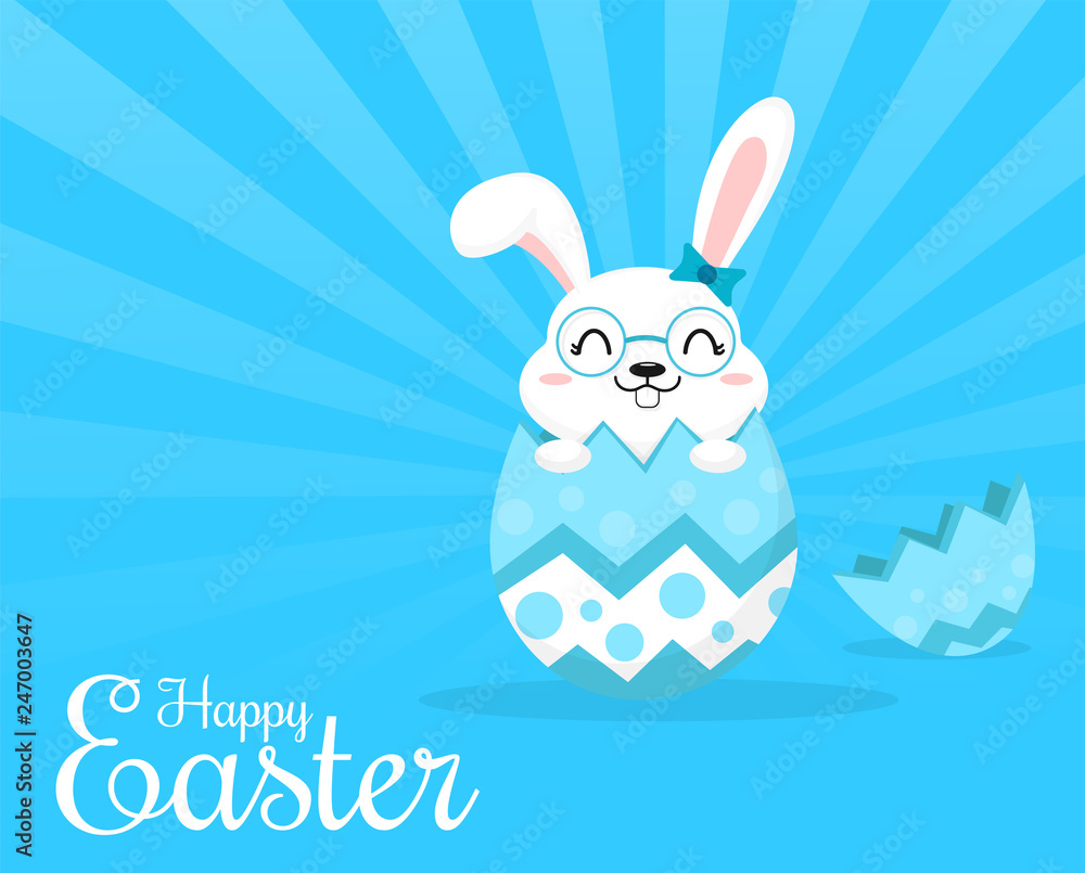 The cute rabbit that hatches from Easter eggs. The cute rabbit that hatches from Easter eggs.
