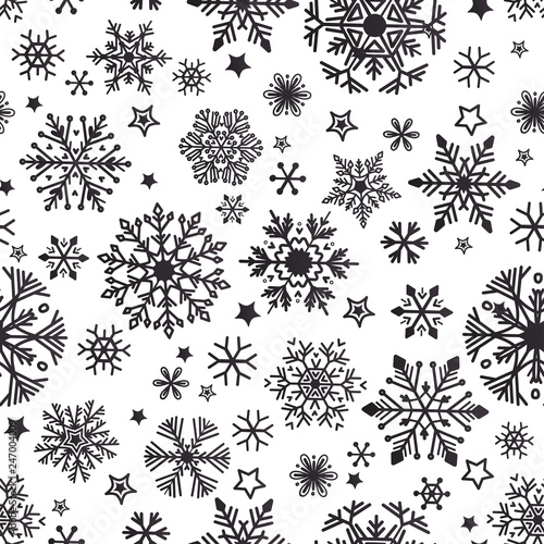 Snow pattern on white background. Vector Illustration.
