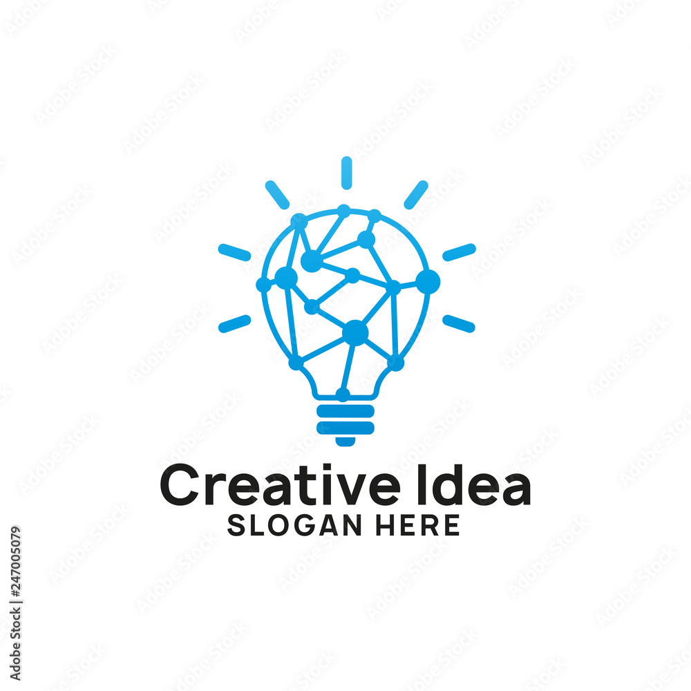 creative idea logo design template. digital connect bulb icon symbol design creative idea logo design template. digital connect bulb icon symbol design