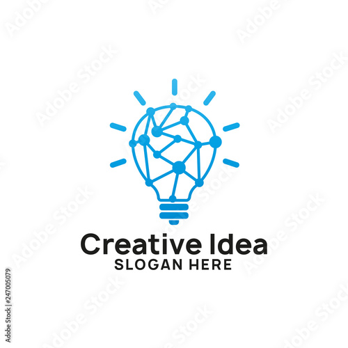 creative idea logo design template. digital connect bulb icon symbol design