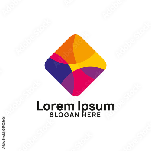 abstarct creative idea logo design template in overlapping color style
