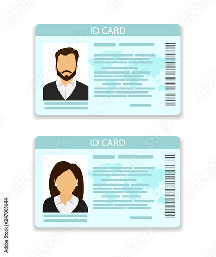 ID card.  Card for men and for women.